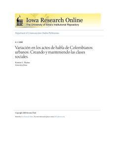 Variación en los actos de habla de Colombianos urbanos: Creando