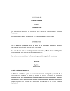 Acuerdo 0216 Gestión de Colecciones Biblioteca
