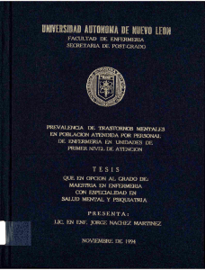 Prevalencia de trastornos mentales en población atendida por