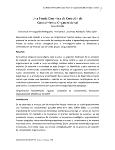 TX Una Teor&iacute;a Din&aacute;mica de Creaci&oacute;n de Conocimiento