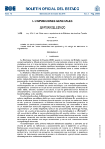 Ley reguladora de la Biblioteca Nacional de España