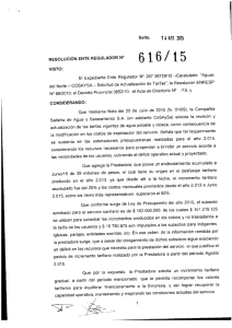Resolución Nº 616-2015 Readecuación Tarifaria