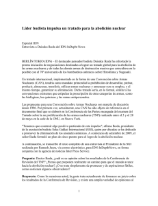 Líder budista impulsa un tratado para la abolición nuclear