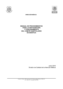 Manual de Integración y Funcionamiento del Comité de Bioética