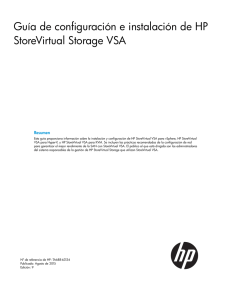 Guía de configuración e instalación de HP StoreVirtual Storage VSA