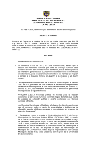 fallo acción de tutela - Universidad de Cundinamarca