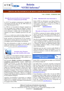 Boletín “OTRI Informa” - Universidad de Zaragoza