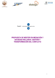 propuesta de máster en mediación y sociedad inclusiva: gestión y