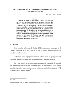 el proyecto de ley de procedimientos administrativos de santiago