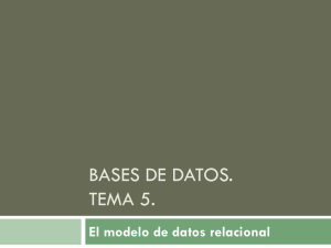 Tema 4: El modelo de datos relacional Definiciones Iniciales