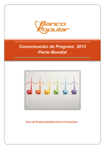 Comunicación de Progreso 2013 Pacto Mundial