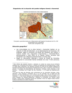 Diagnóstico de la situación del pueblo indígena Kamsá o Kamentsá
