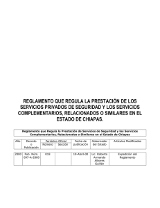 Reglamento que regula la prestaciòn de los servicios de seguridad