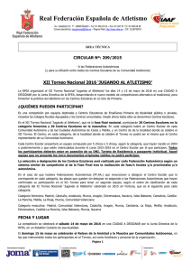 14 y 15 de mayo - Real Federación Española de Atletismo