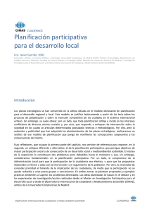 Planificación participativa para el desarrollo local