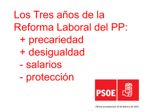 2015. Tres anys de la reforma laboral (Doc. PSOE).
