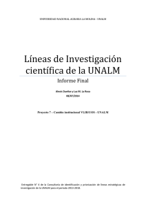 Lineas de Investigacion cientifica UNALM