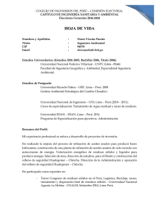 HOJA DE VIDA - Portal de Ingenier  a Sanitaria