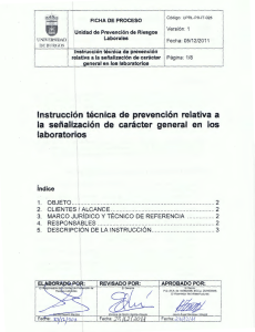 Instrucción técnica de prevención relativa a la señalización de