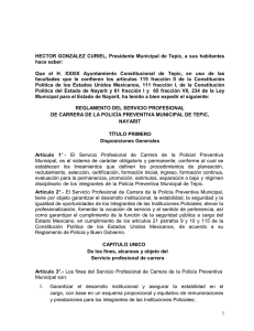 reglamento del servicio profesional de carrera de la policia