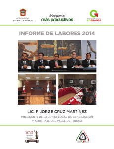 informe de labores 2014 - Junta Local de Conciliación y Arbitraje