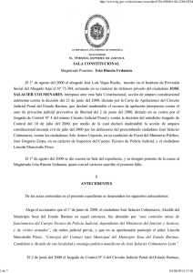 SALA CONSTITUCIONAL Magistrado Ponente: Iván Rincón