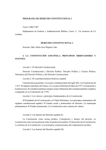 PROGRAMA DE DERECHO CONSTITUCIONAL I Curso 2.006