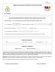formulario adicional de registro con otras entidades nit ó pre