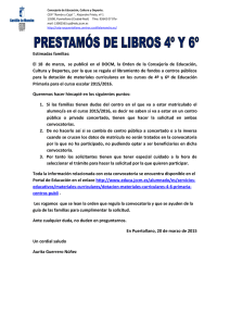 Nota famlias 4º y 6º - CEIP Ramón y Cajal, Puertollano