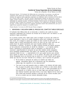 Comité de Tareas Especiales de las Instalaciones