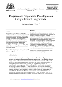 Programa de preparación psicológica en cirugía infantil programada.