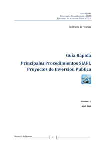 Guía Rápida Principales Procedimientos SIAFI, Proyectos de
