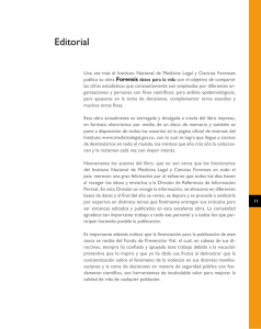 Editorial - Instituto Nacional de Medicina Legal y Ciencias Forenses