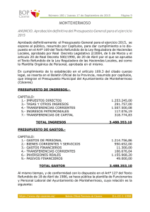Presupuesto_2015 - Excmo. Ayuntamiento de Montehermoso