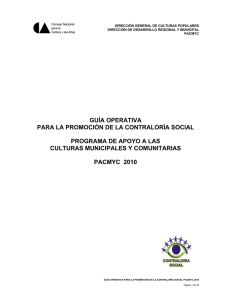 Guía de Operación para la Promoción de la Contraloría Social en el
