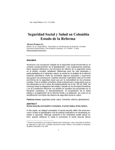 Seguridad Social y Salud en Colombia Estado de la Reforma.1