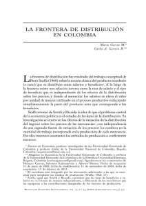 la frontera de distribución en colombia