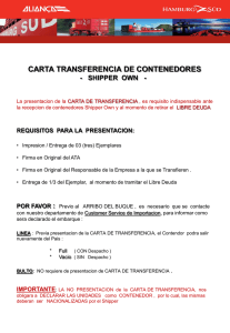 Carta transferencia de contenedores