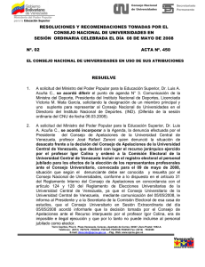 resolucion 450 mayo 2008 - Secretariado Permanente del CNU
