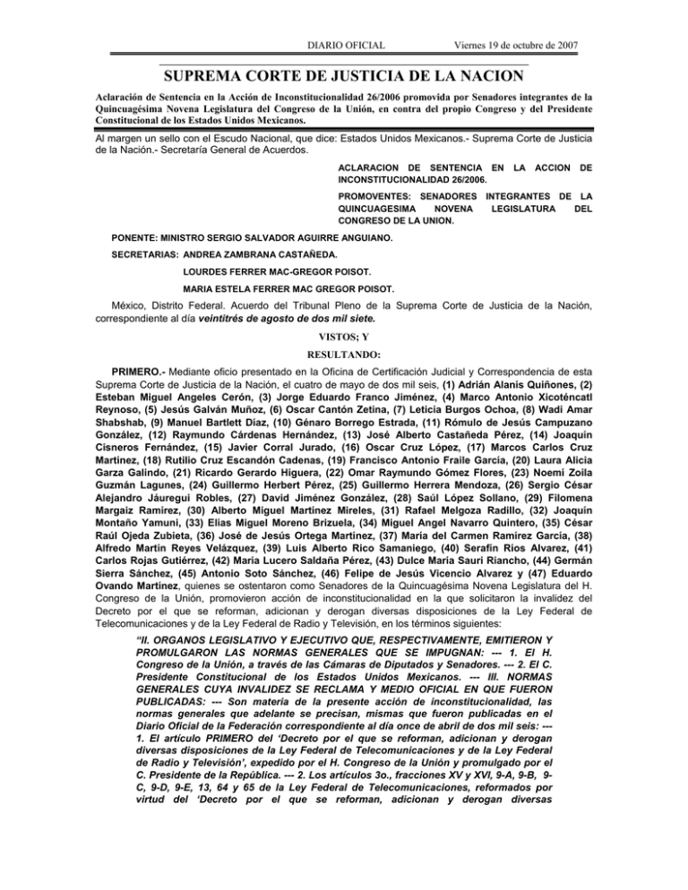 SUPREMA CORTE DE JUSTICIA DE LA NACION