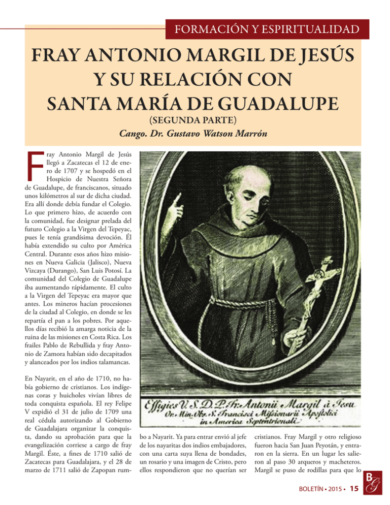 fray antonio margil de jesús y su relación con santa maría de