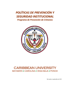 políticas de prevención y seguridad institucional caribbean university