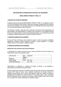 DECLARACIÓN DE PRINCIPIOS DE POLÍTICA DE INVERSIÓN