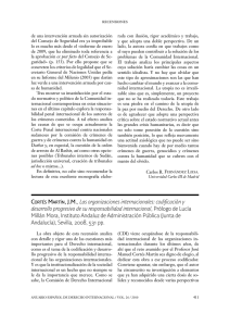 cortés MArtín, J.M., Las organizaciones internacionales: codificación