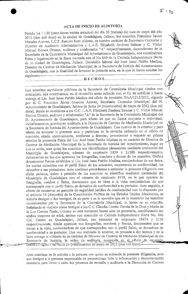 Acta De Inicio De Auditoria