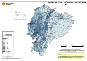 densidad poblacional por parroquias en el ecuador