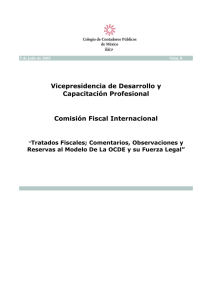 Comentarios, Observaciones y Reservas al Modelo De La OCDE y