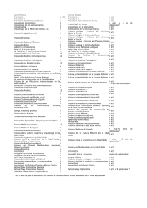 PLAN ACTUAL NUEVO GRADO Prehistoria I 6 créd