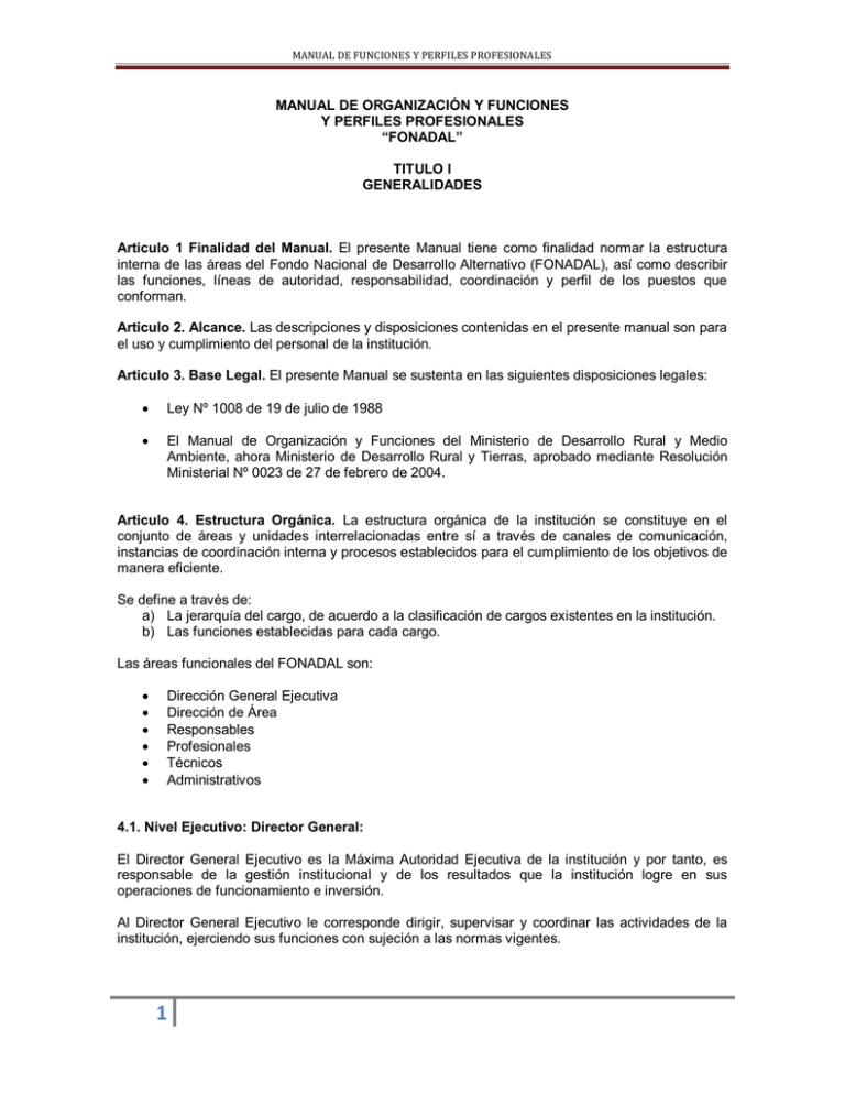 MANUAL DE ORGANIZACIÓN Y FUNCIONES Y PERFILES