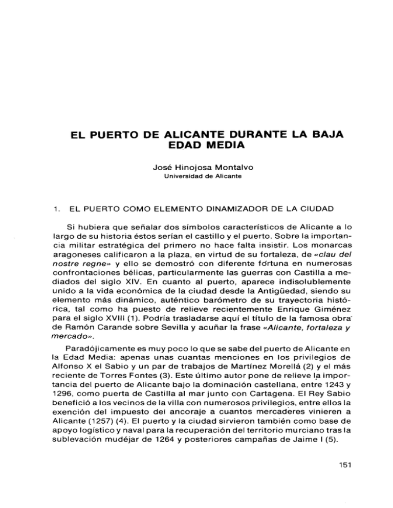 El Puerto De Alicante Durante La Baja Edad Media
